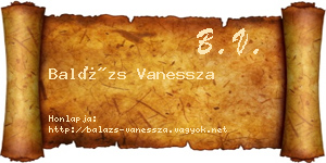Balázs Vanessza névjegykártya